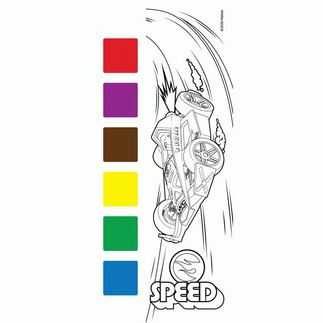 Hot Wheels สมุดภาพระบายสีแบบพกพา CHALLENGE ACCEPTED + สีน้ำและพู่กัน